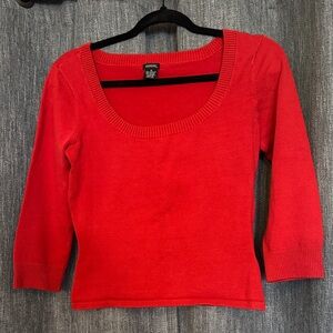 Vintage Guess Scoop Crop 3/4 Sleeve Knit Top, size Small *